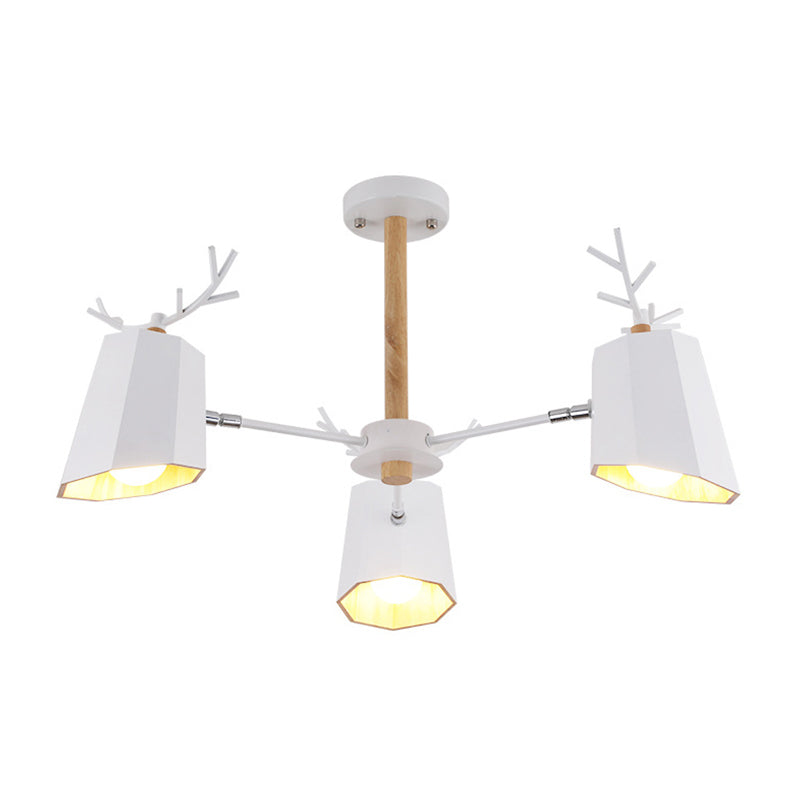 Antler Pendant Light with Tapered Shade: Modern Metal Nordic Lighting Fixture