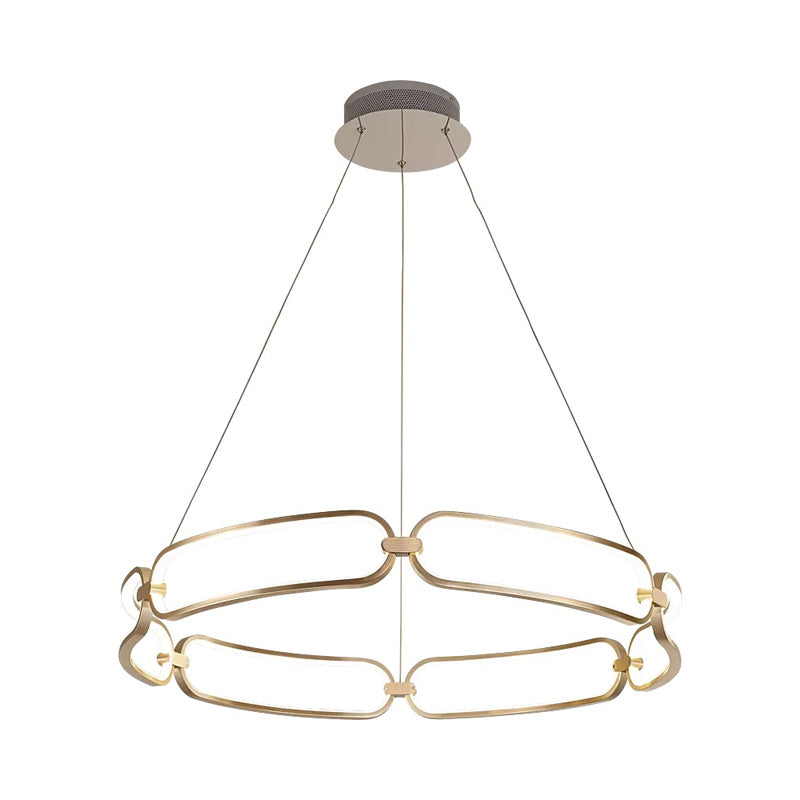 Metal Gold LED Pendant Light - 1/2-Tiered Wristlet Shaped Chandelier - Simple & Stylish - Small/Large