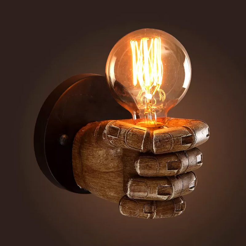 Resin 1-Bulb Wall Sconce Decor - Elegant Left/Right Hand Brown Light for Corridor