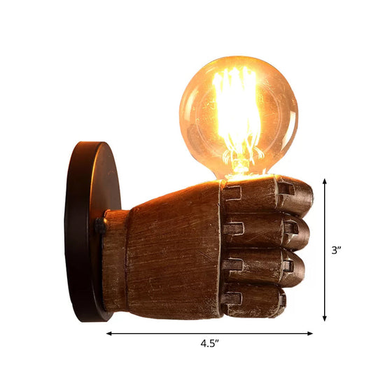 Resin 1-Bulb Wall Sconce Decor - Elegant Left/Right Hand Brown Light for Corridor