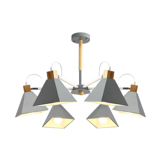 Stylish Rotatable Macaron Wood Chandelier - 6 Lights, Ideal for Baby Room Ceiling Pendant