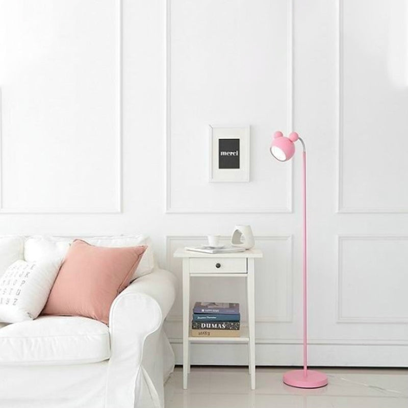2-in-1 Macaron Loft Metal Floor Light for Living Room and Study Room – Modern Head Mouse Design