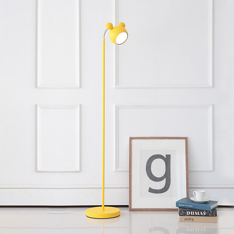 2-in-1 Macaron Loft Metal Floor Light for Living Room and Study Room – Modern Head Mouse Design