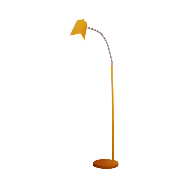 Sleek Nordic Metal Floor Lamp with Gooseneck - Perfect for Office Use
