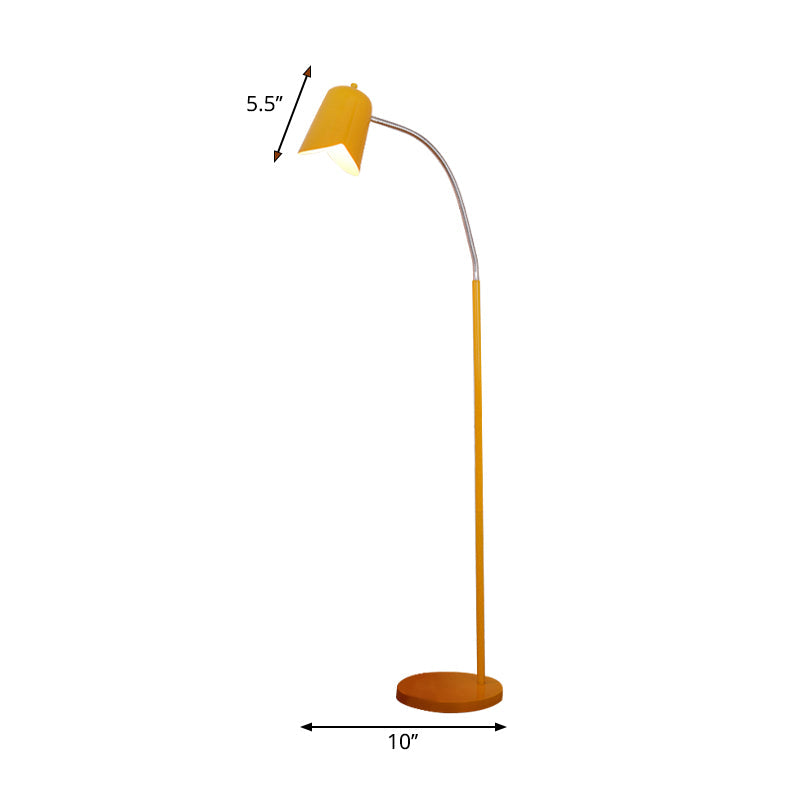 Sleek Nordic Metal Floor Lamp with Gooseneck - Perfect for Office Use