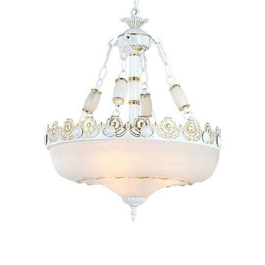 Classic Brass Pendant Ceiling Light with White Glass Basket Shade - 12"/16" - LED, Ideal for Living Room
