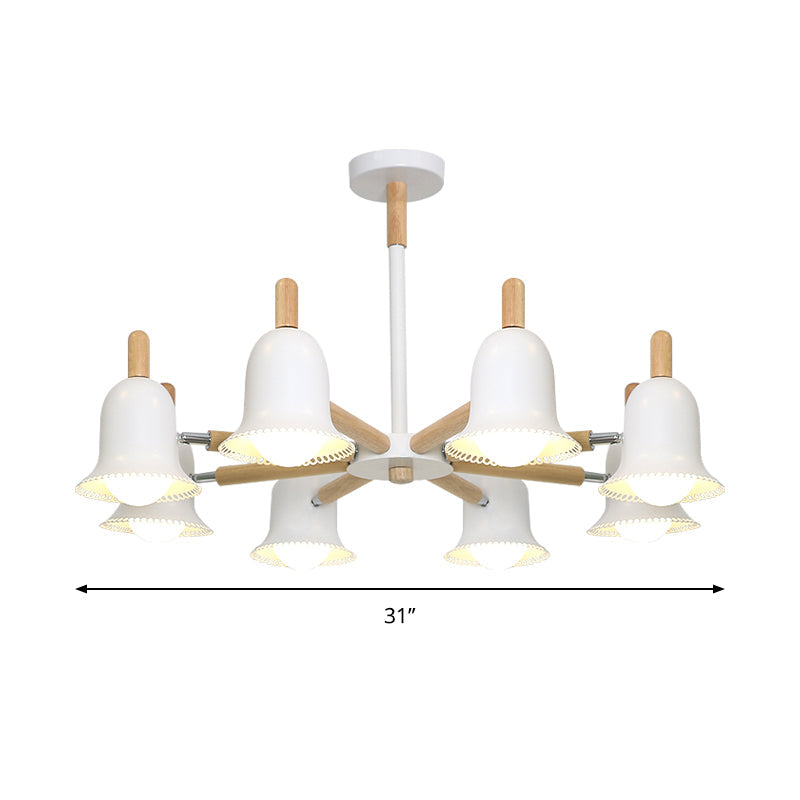 White Nordic Ceiling Pendant Wood Chandelier for Stylish Living Room Décor