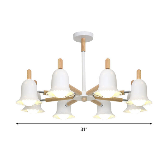 White Nordic Ceiling Pendant Wood Chandelier for Stylish Living Room Décor