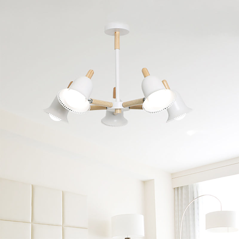 White Nordic Ceiling Pendant Wood Chandelier for Stylish Living Room Décor