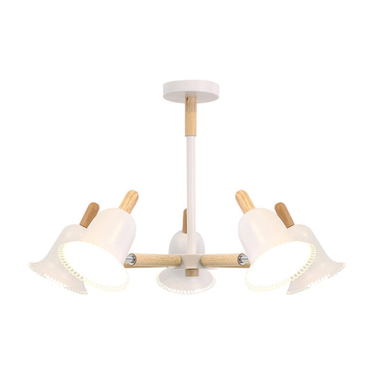 White Nordic Ceiling Pendant Wood Chandelier for Stylish Living Room Décor