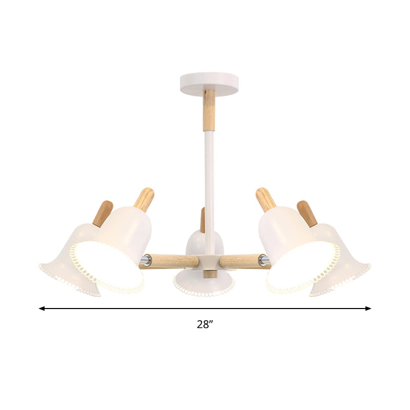 White Nordic Ceiling Pendant Wood Chandelier for Stylish Living Room Décor