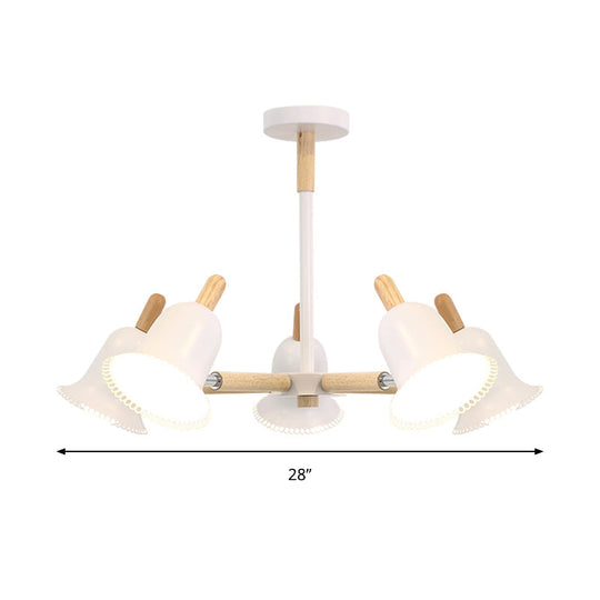 White Nordic Ceiling Pendant Wood Chandelier for Stylish Living Room Décor
