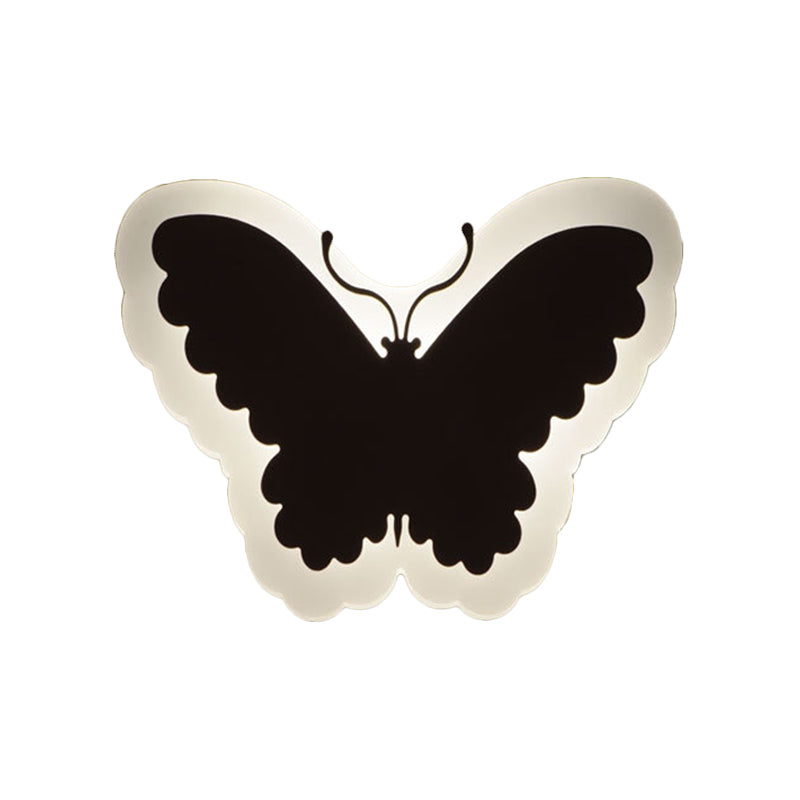 Kids' Cartoon Apple/Leaf/Cat LED Flush Mount Wall Sconce - Small Acrylic Wall Light for Children's Bedroom in White