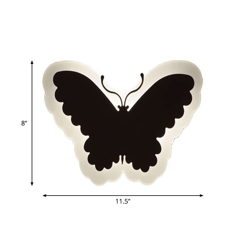 Kids' Cartoon Apple/Leaf/Cat LED Flush Mount Wall Sconce - Small Acrylic Wall Light for Children's Bedroom in White