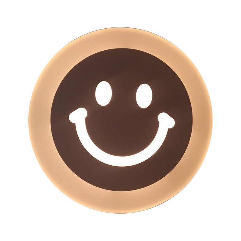 Kids' Cartoon Apple/Leaf/Cat LED Flush Mount Wall Sconce - Small Acrylic Wall Light for Children's Bedroom in White