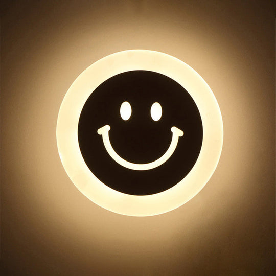 Kids' Cartoon Apple/Leaf/Cat LED Flush Mount Wall Sconce - Small Acrylic Wall Light for Children's Bedroom in White