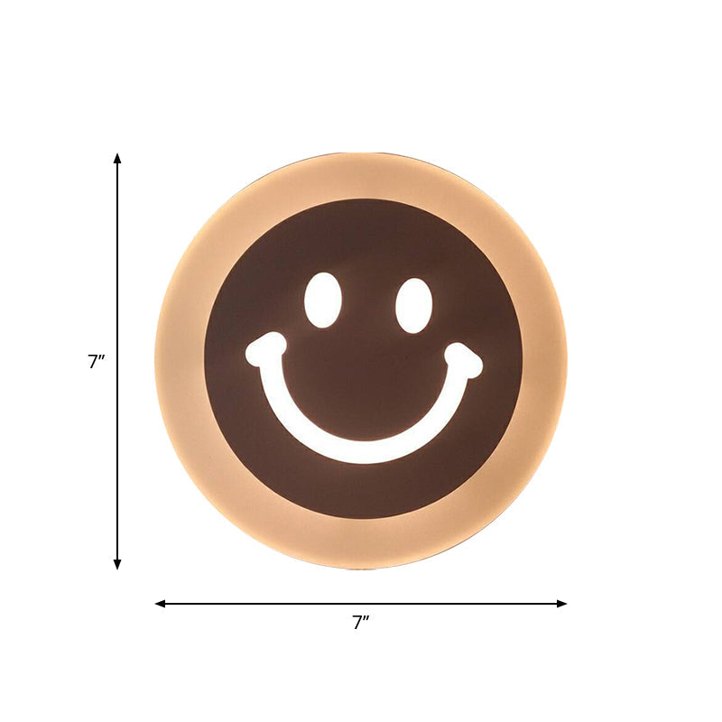 Kids' Cartoon Apple/Leaf/Cat LED Flush Mount Wall Sconce - Small Acrylic Wall Light for Children's Bedroom in White