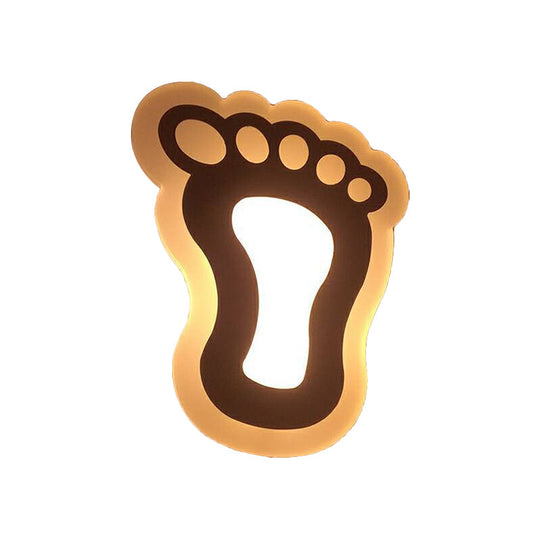 Kids' Cartoon Apple/Leaf/Cat LED Flush Mount Wall Sconce - Small Acrylic Wall Light for Children's Bedroom in White