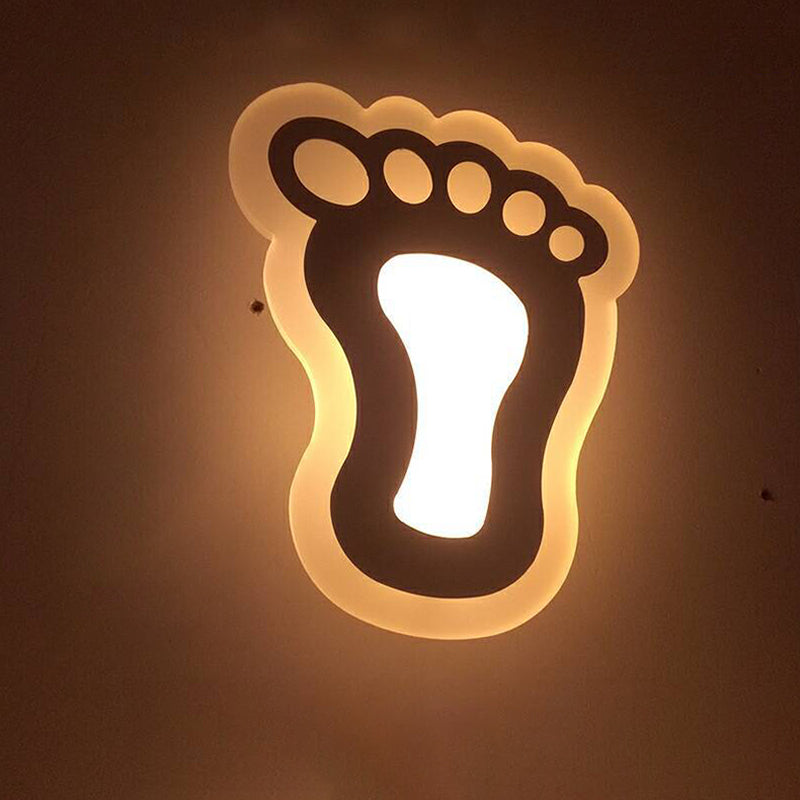 Kids' Cartoon Apple/Leaf/Cat LED Flush Mount Wall Sconce - Small Acrylic Wall Light for Children's Bedroom in White