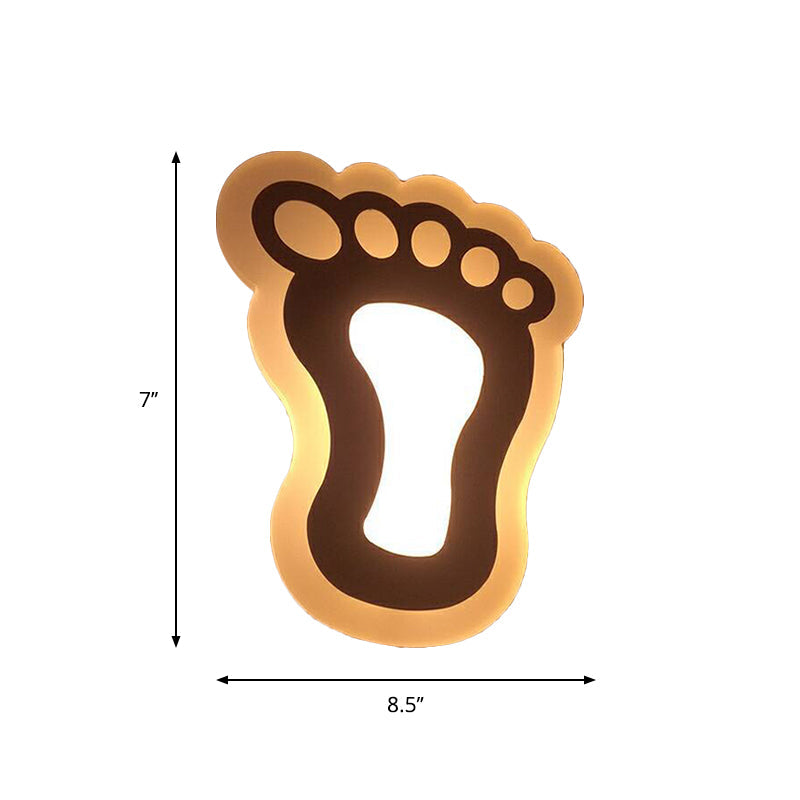 Kids' Cartoon Apple/Leaf/Cat LED Flush Mount Wall Sconce - Small Acrylic Wall Light for Children's Bedroom in White