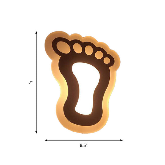 Kids' Cartoon Apple/Leaf/Cat LED Flush Mount Wall Sconce - Small Acrylic Wall Light for Children's Bedroom in White