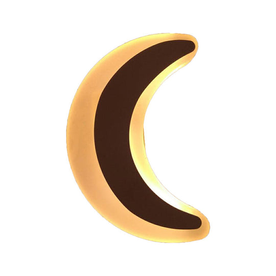 Kids' Cartoon Apple/Leaf/Cat LED Flush Mount Wall Sconce - Small Acrylic Wall Light for Children's Bedroom in White