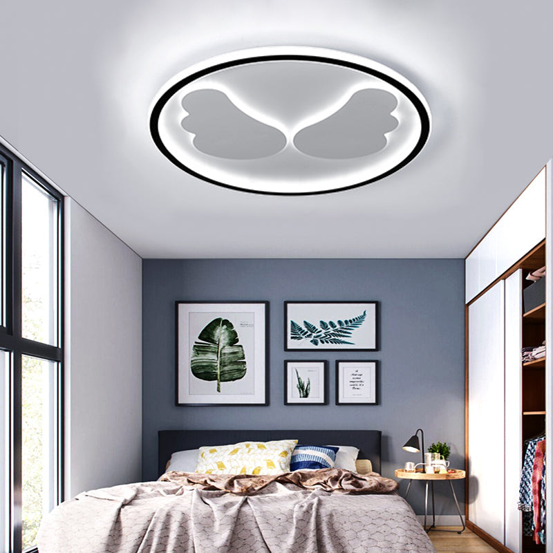 Modern Flush Mount LED Ceiling Light with Black Ring Acrylic Lamp for Kitchen