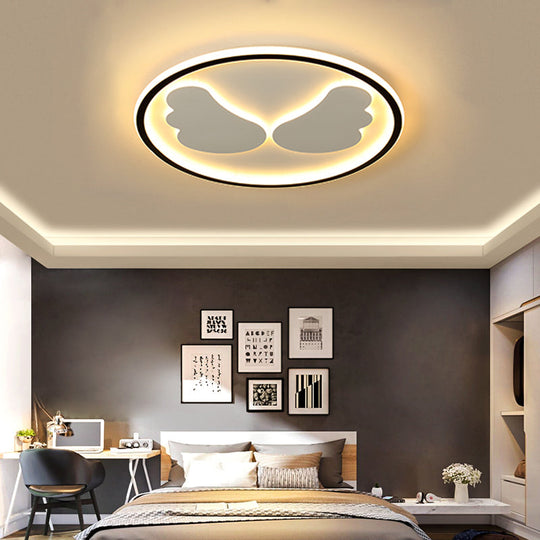Modern Flush Mount LED Ceiling Light with Black Ring Acrylic Lamp for Kitchen