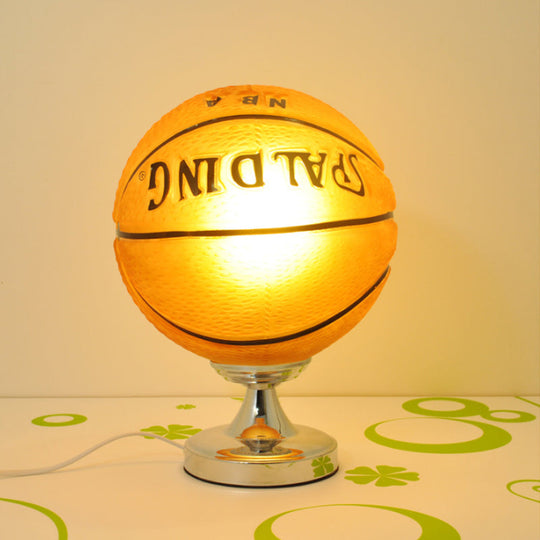 Kids Basketball Desk Light: Sporty Style Table Lamp for Bedroom with Plug-In Cord