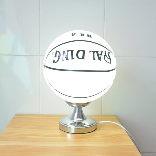 Kids Basketball Desk Light: Sporty Style Table Lamp for Bedroom with Plug-In Cord