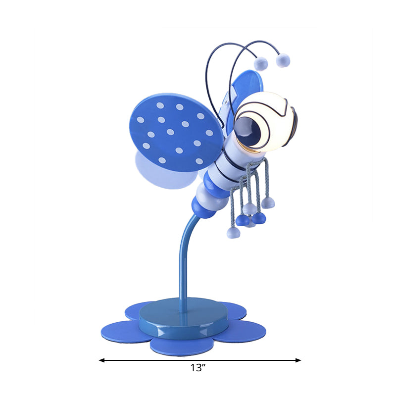 Bee-Theme Cartoon Desk Lamp: Metal Reading Light for Kids' Study Room