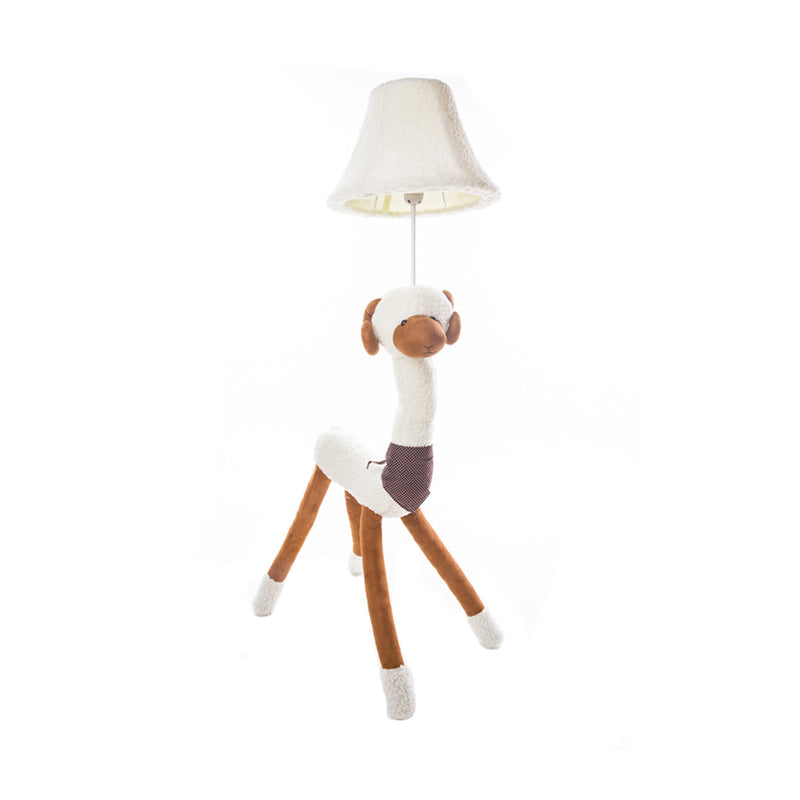 White Doggy Fabric Floor Lamp – Single Light Animal Design for Book Shop & Restaurant Lighting
