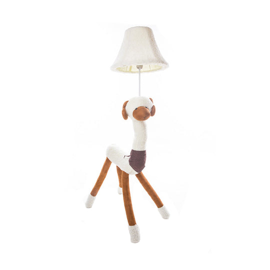 White Doggy Fabric Floor Lamp – Single Light Animal Design for Book Shop & Restaurant Lighting