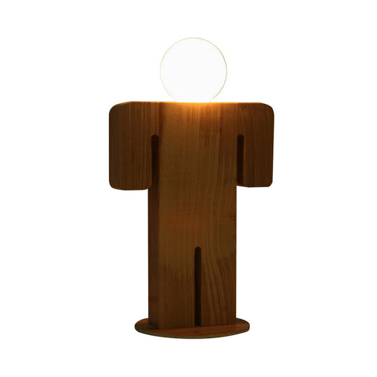 Modern Plug-In Desk Lamp: People Study Room Desk Light Wood - Beige