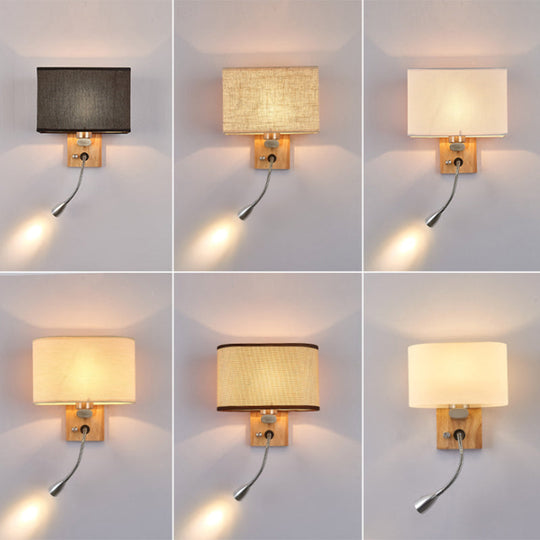 Fabric Adjustable Bedside Reading Lamp