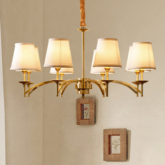 Traditional Gold Chandelier with 6/8/10 Bulb Suspension Pendant Light