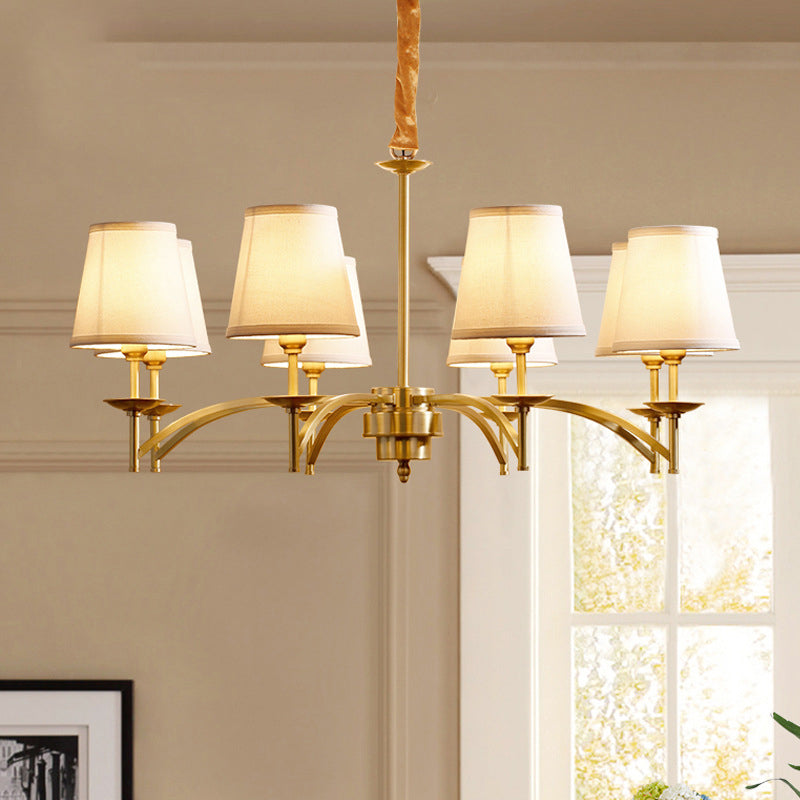 Traditional Gold Chandelier with 6/8/10 Bulb Suspension Pendant Light