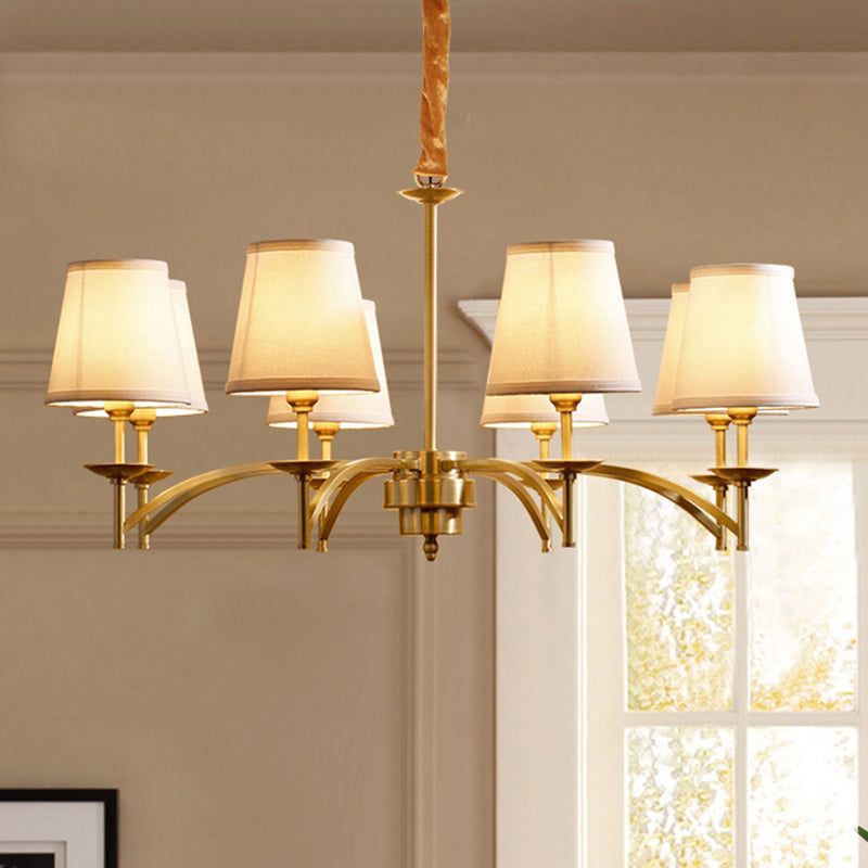 Traditional Gold Chandelier with 6/8/10 Bulb Suspension Pendant Light