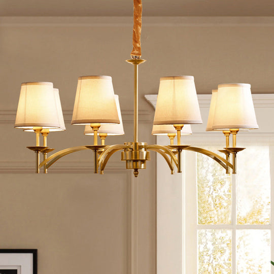 Traditional Gold Chandelier with 6/8/10 Bulb Suspension Pendant Light