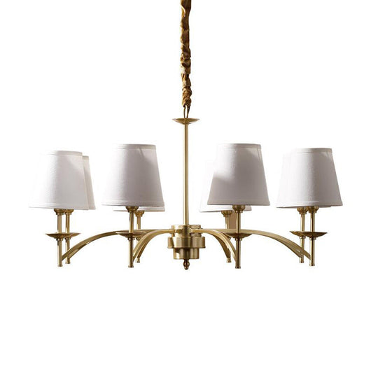 Traditional Gold Chandelier with 6/8/10 Bulb Suspension Pendant Light