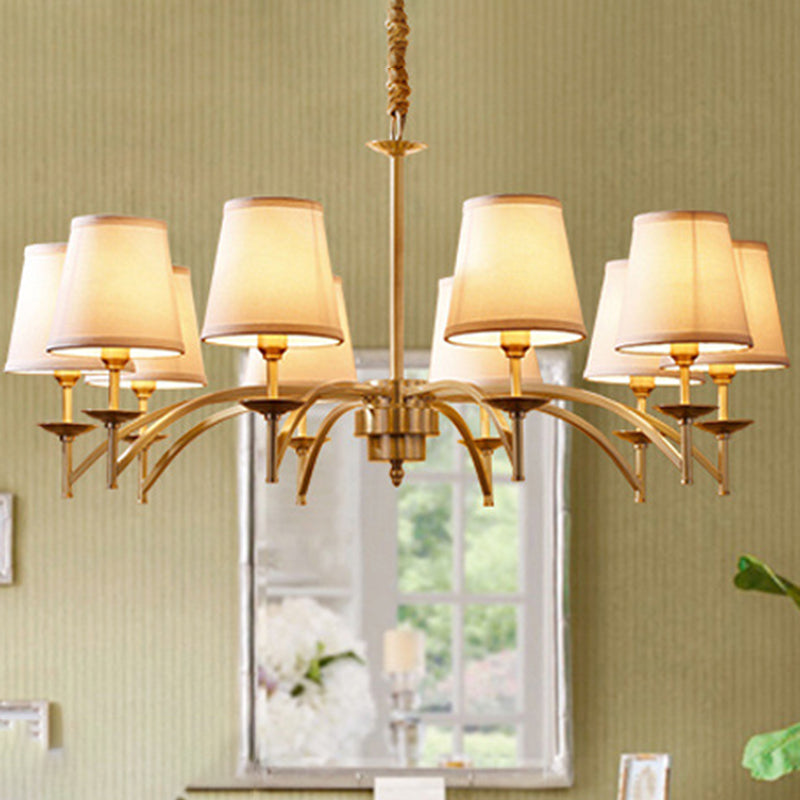 Traditional Gold Chandelier with 6/8/10 Bulb Suspension Pendant Light