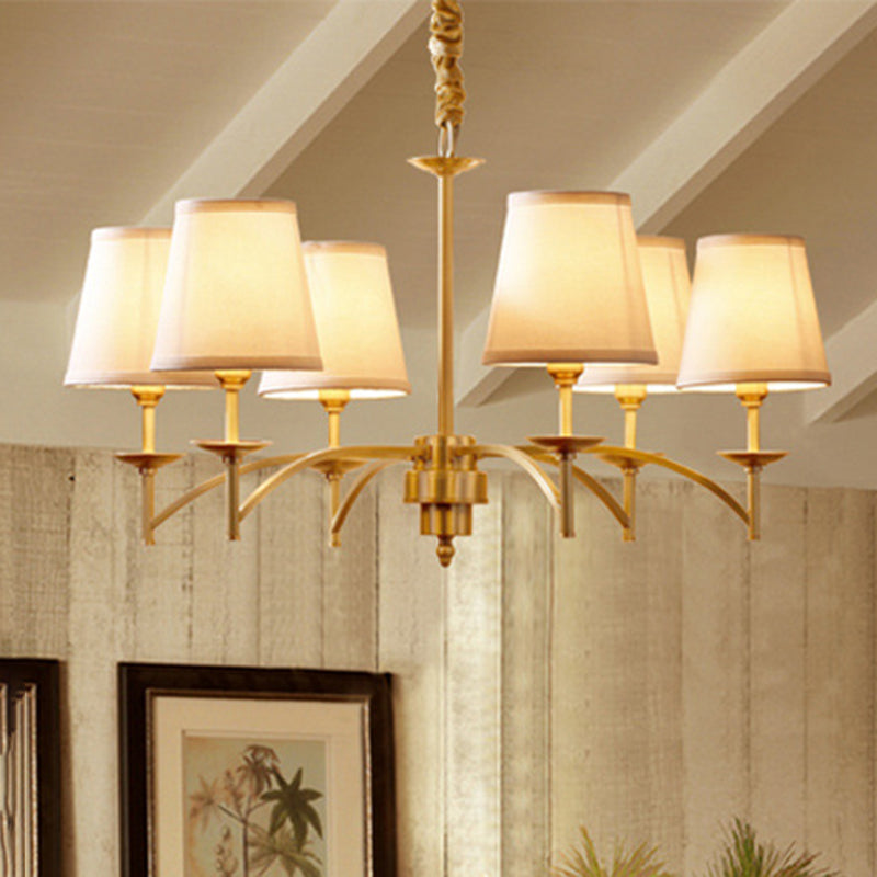 Traditional Gold Chandelier with 6/8/10 Bulb Suspension Pendant Light
