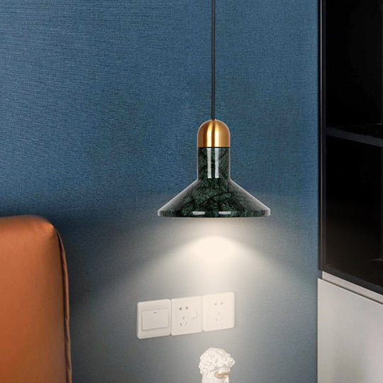 LED Marble Pendant Light Kit in Designer Black/White/Green for Living Room