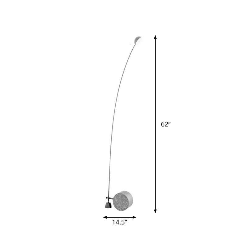 Modern Black Metal Floor Lamp with Unique Linear Capsule Arch Design for Living Room