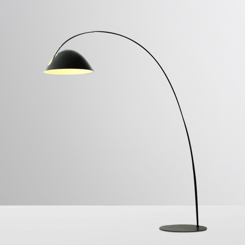 Modern Black Metal Floor Lamp with Unique Linear Capsule Arch Design for Living Room