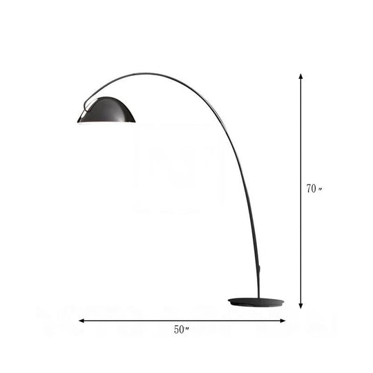 Modern Black Metal Floor Lamp with Unique Linear Capsule Arch Design for Living Room