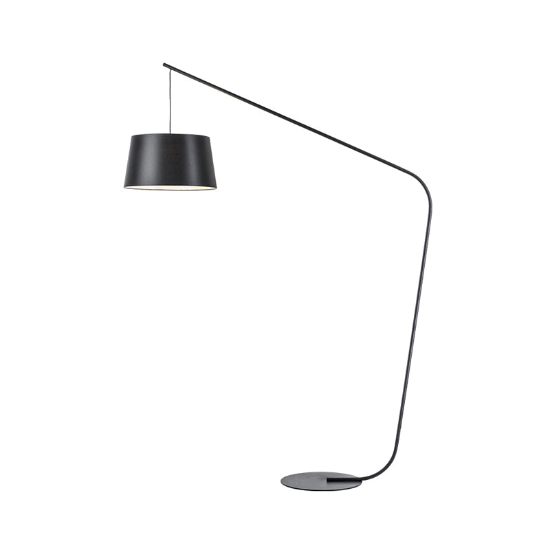 Modern Black Metal Floor Lamp with Unique Linear Capsule Arch Design for Living Room