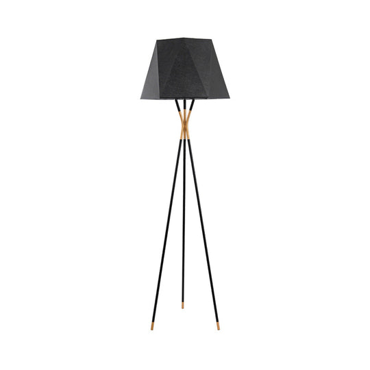 Modern Black Metal Floor Lamp with Unique Linear Capsule Arch Design for Living Room
