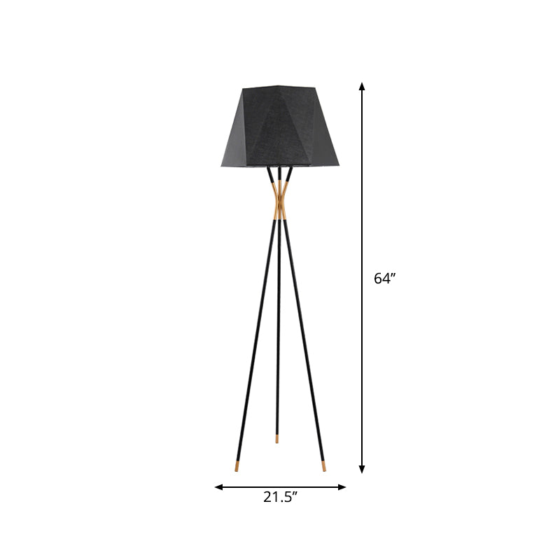 Modern Black Metal Floor Lamp with Unique Linear Capsule Arch Design for Living Room