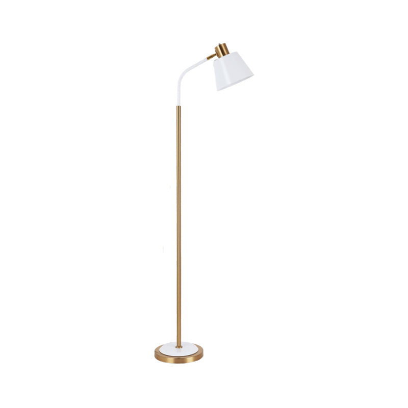 Conic Rotatable Reading Floor Light - Nordic Metal Floor Lamp in Black/White, Brass Finish